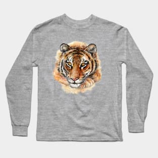 Panthera tigris -Tiger watercolor illustration Long Sleeve T-Shirt